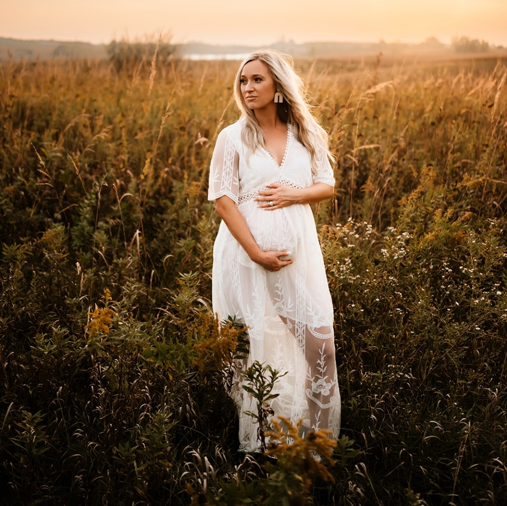 White lace maxi dress